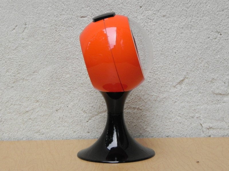 I Like Mike's Mid Century Modern Florn Orange Round Pedestal Alarm Clock