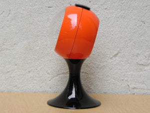 I Like Mike's Mid Century Modern Florn Orange Round Pedestal Alarm Clock