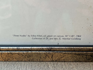I Like Mike's Mid Century Modern framed print Three Nudes, Celebration of Edna Hibel's Fifty Years of Painting,1978, Hibel Museum of Art, Palm Beach