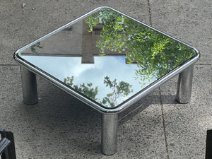 I Like Mike's Mid Century Modern Furniture 1970s Gianfranco Frattini Mirror Top Chrome Coffee Table for Cassina