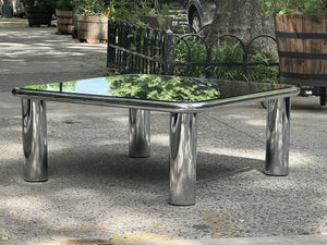 I Like Mike's Mid Century Modern Furniture 1970s Gianfranco Frattini Mirror Top Chrome Coffee Table for Cassina
