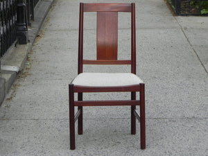 I Like Mike's Mid-Century Modern Furniture DANISH MODERN TEAK DINING SET, 100% RESTORED, 2 LEAVES & 4 REUPHOLSTERED CHAIRS