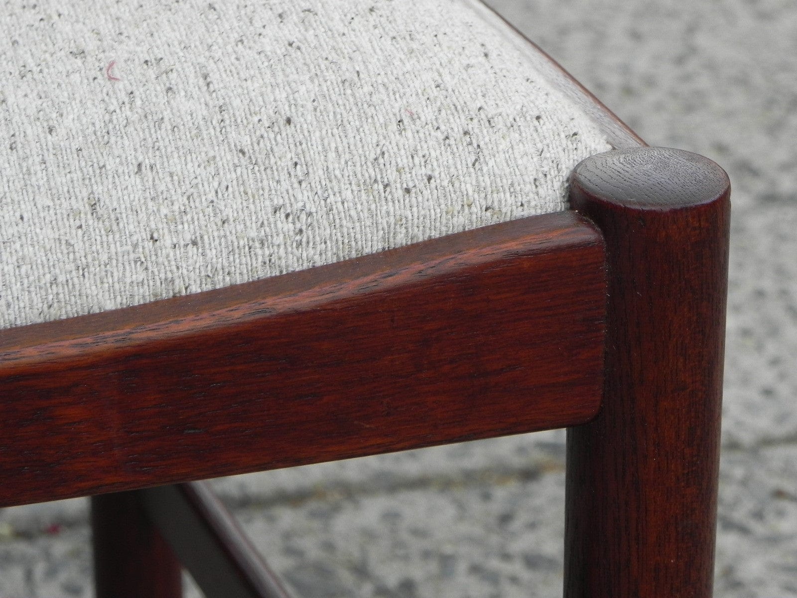 I Like Mike's Mid-Century Modern Furniture DANISH MODERN TEAK DINING SET, 100% RESTORED, 2 LEAVES & 4 REUPHOLSTERED CHAIRS