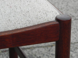 I Like Mike's Mid-Century Modern Furniture DANISH MODERN TEAK DINING SET, 100% RESTORED, 2 LEAVES & 4 REUPHOLSTERED CHAIRS