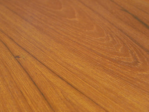 I Like Mike's Mid-Century Modern Furniture DANISH MODERN TEAK DINING SET, 100% RESTORED, 2 LEAVES & 4 REUPHOLSTERED CHAIRS
