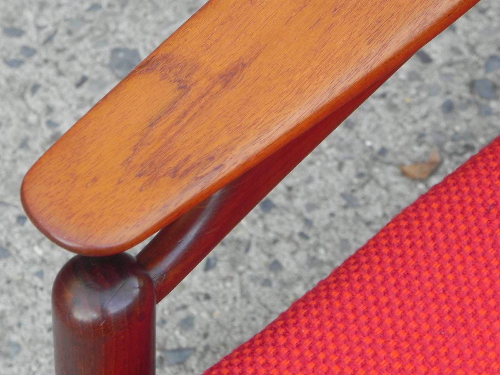 I Like Mike's Mid-Century Modern Furniture Pair Danish Modern Teak Floating Caned Back Chairs
