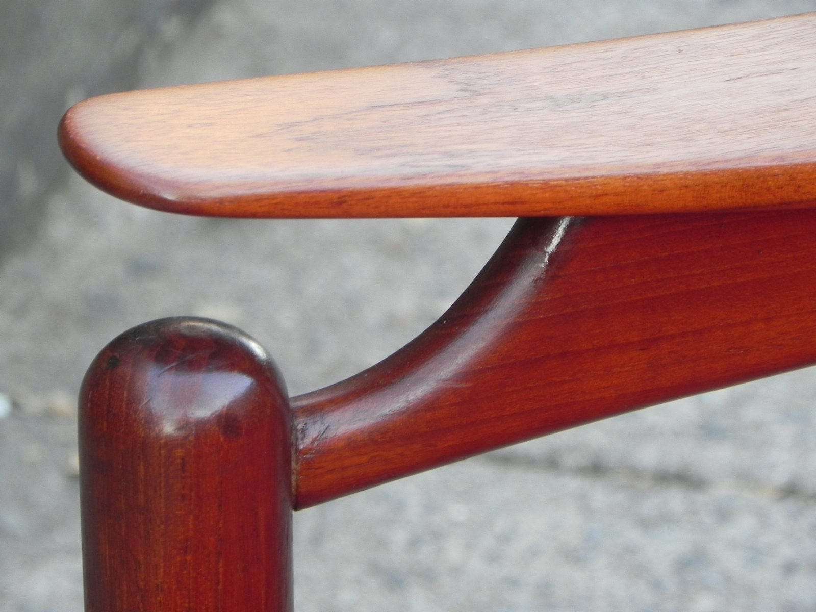 I Like Mike's Mid-Century Modern Furniture Pair Danish Modern Teak Floating Caned Back Chairs