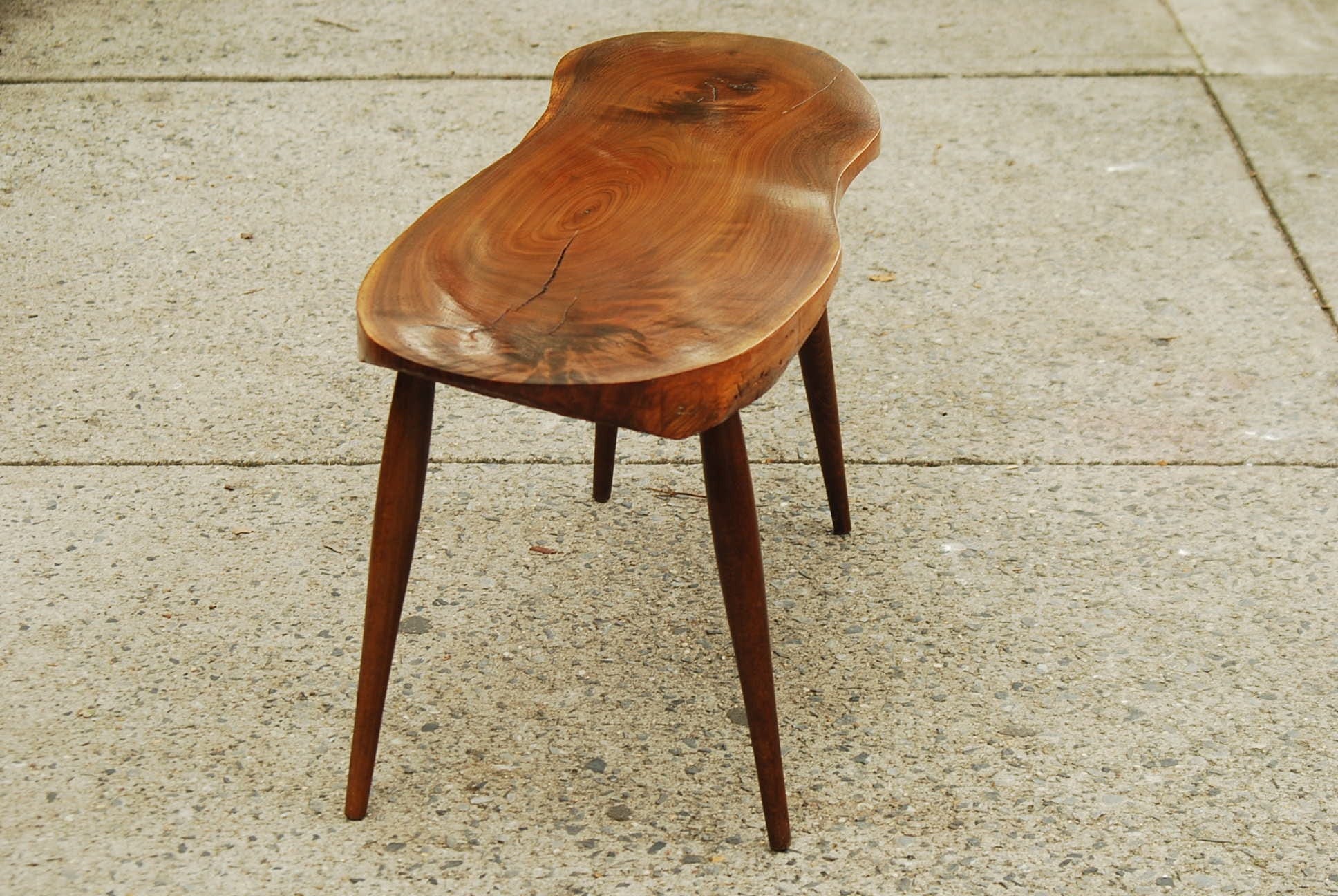 SOLD -- COMPACT AMORPHIC TREE SLAB COFFEE TABLE