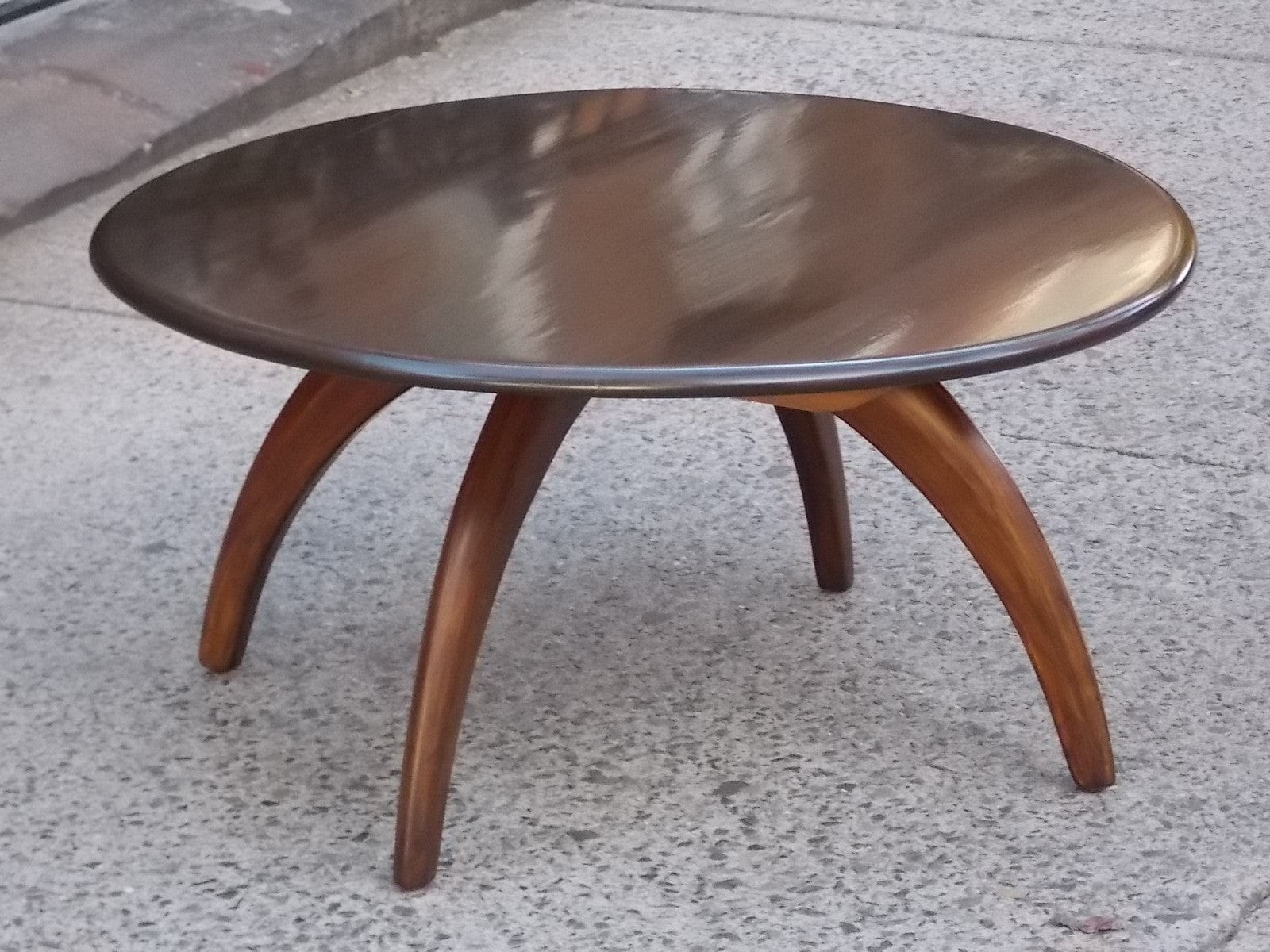 I Like Mike's Mid-Century Modern Furniture Sold - Heywood Wakefield Lazy Susan Dark Wood Round Table