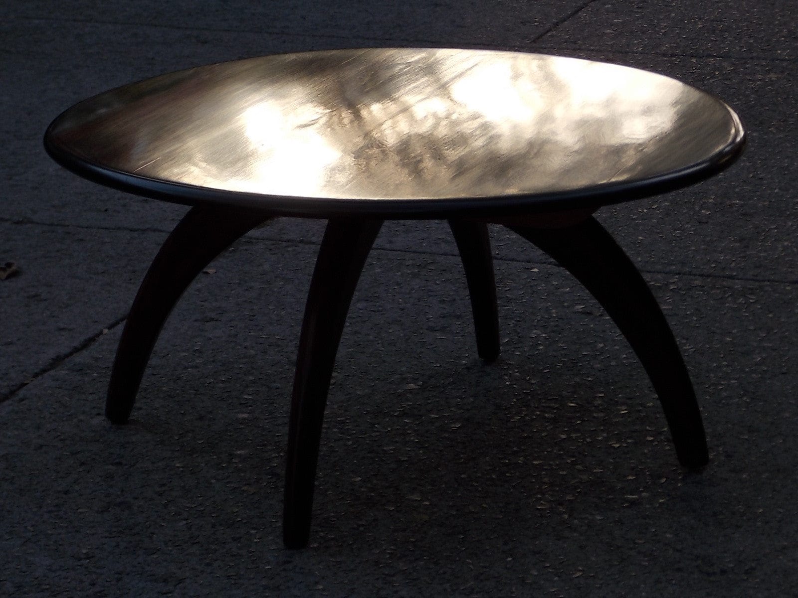 I Like Mike's Mid-Century Modern Furniture Sold - Heywood Wakefield Lazy Susan Dark Wood Round Table