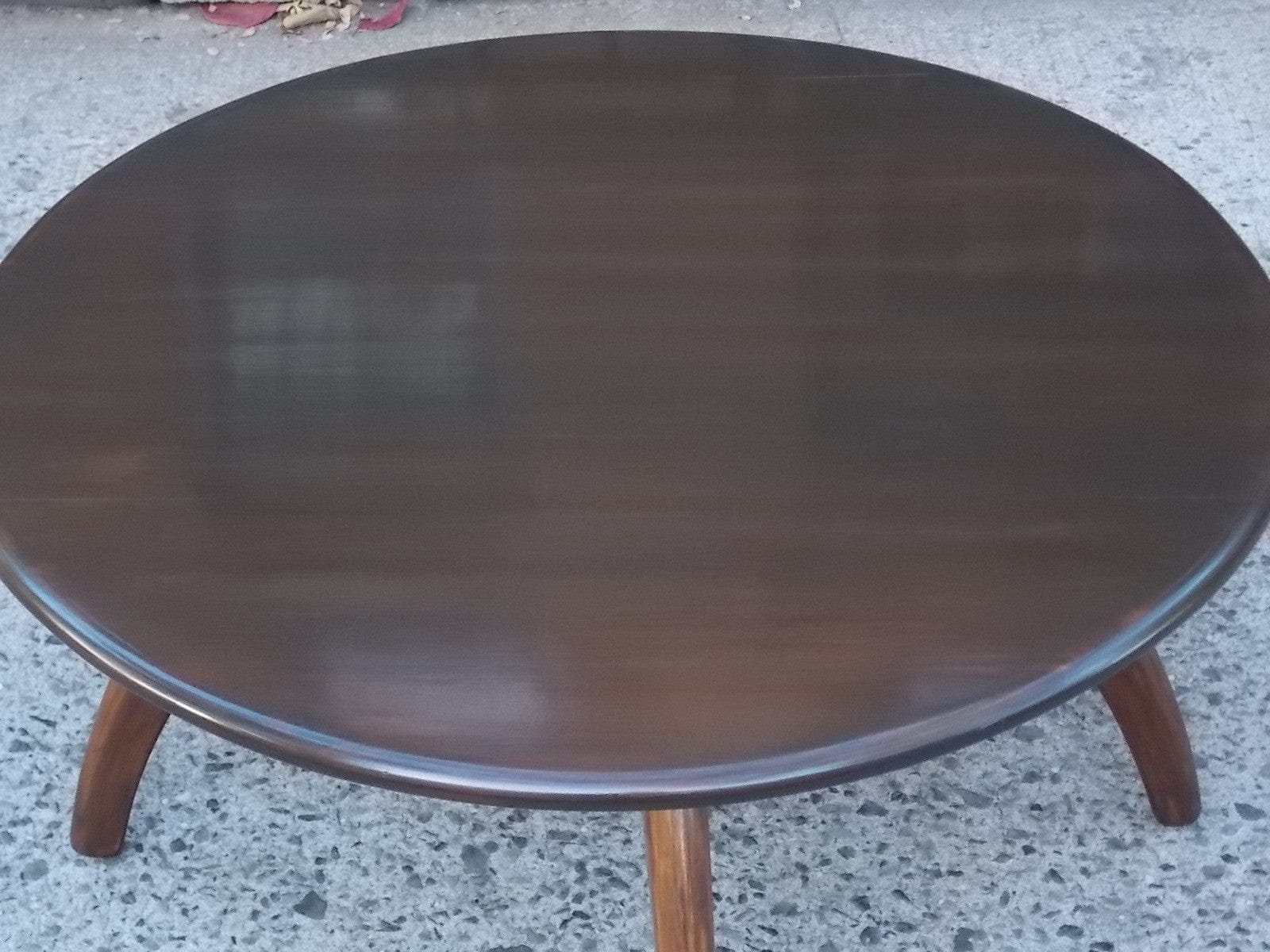 I Like Mike's Mid-Century Modern Furniture Sold - Heywood Wakefield Lazy Susan Dark Wood Round Table