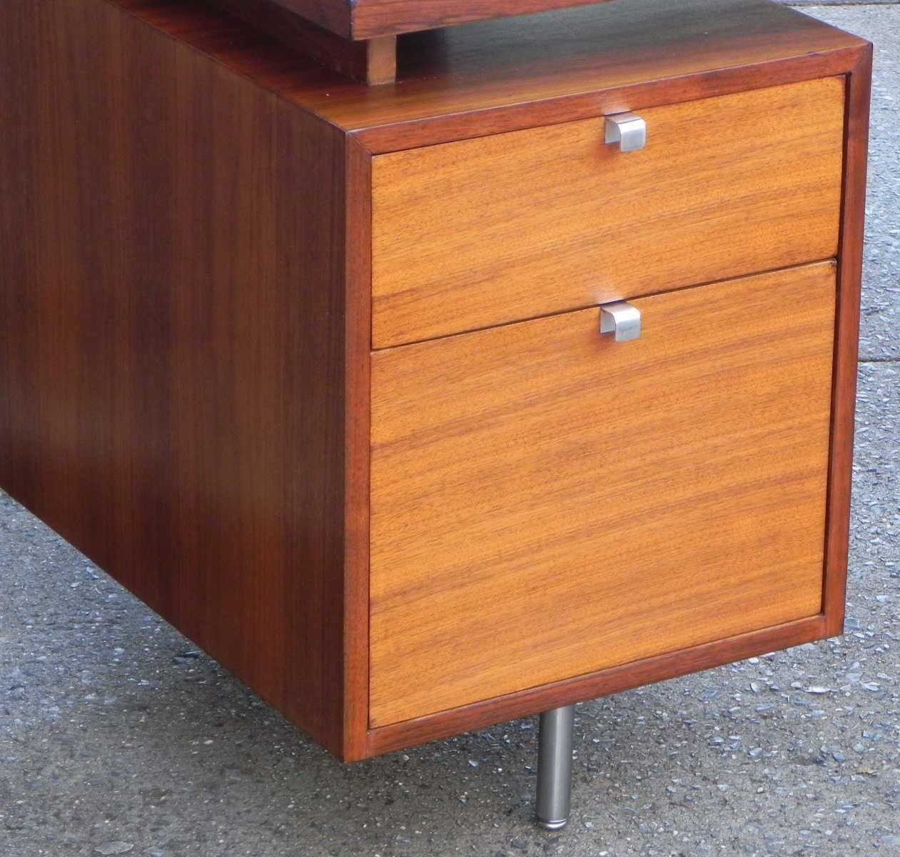 I Like Mike's Mid-Century Modern Furniture SOLD - MILLER NELSON DOUBLE PEDESTAL WALNUT EXECUTIVE D ESK