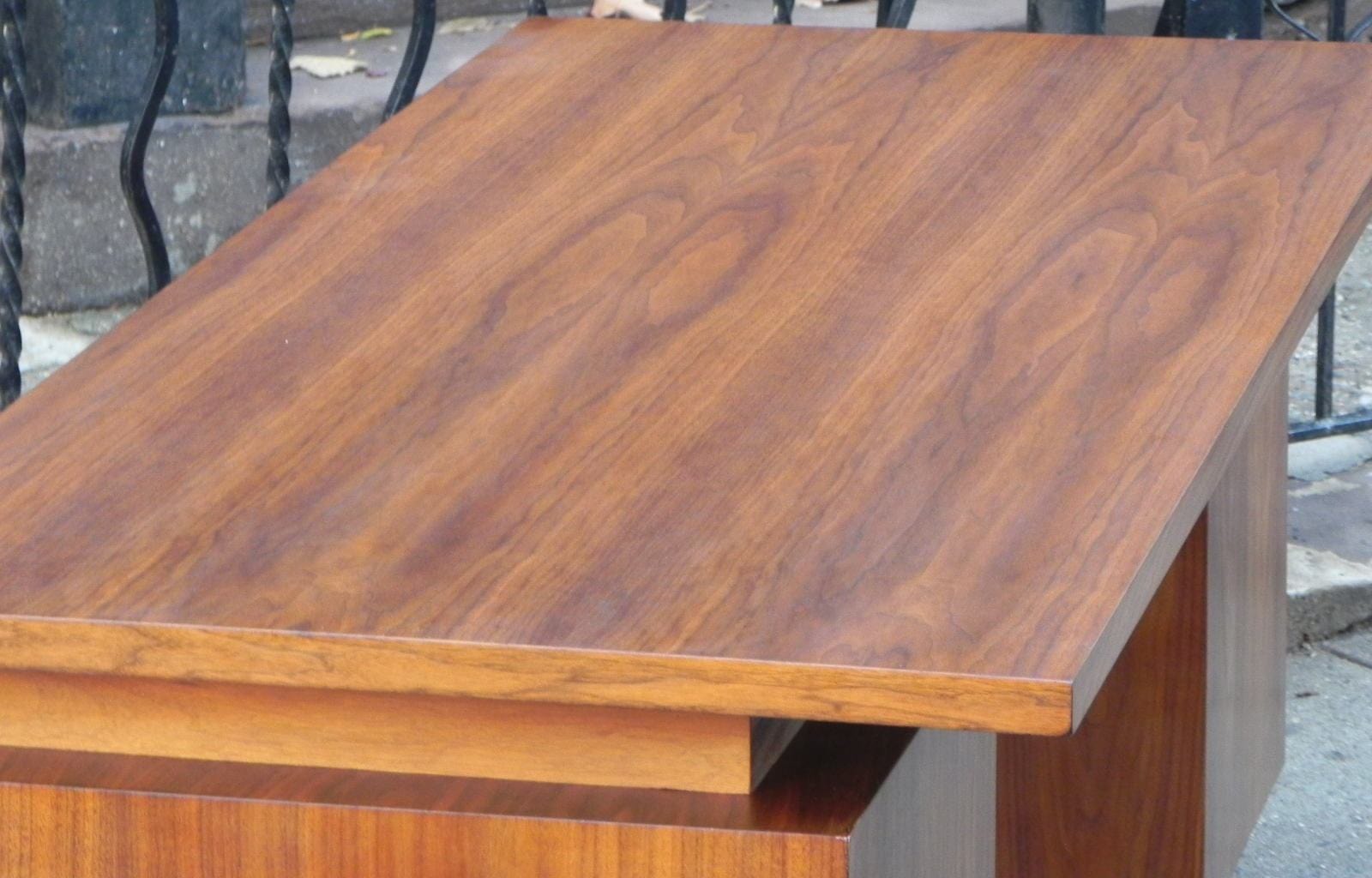 I Like Mike's Mid-Century Modern Furniture SOLD - MILLER NELSON DOUBLE PEDESTAL WALNUT EXECUTIVE D ESK