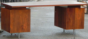 I Like Mike's Mid-Century Modern Furniture SOLD - MILLER NELSON DOUBLE PEDESTAL WALNUT EXECUTIVE D ESK