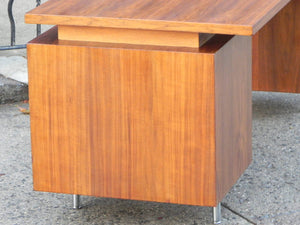 I Like Mike's Mid-Century Modern Furniture SOLD - MILLER NELSON DOUBLE PEDESTAL WALNUT EXECUTIVE D ESK