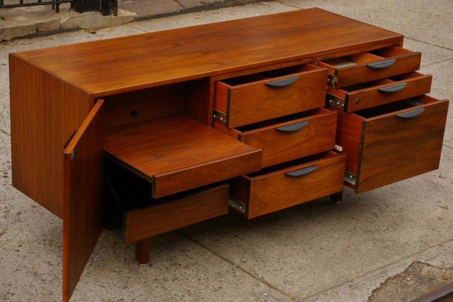 I Like Mike's Mid-Century Modern Furniture SOLD -- RESTORED COMPACT JENS RISOM WALNUT CREDENZA