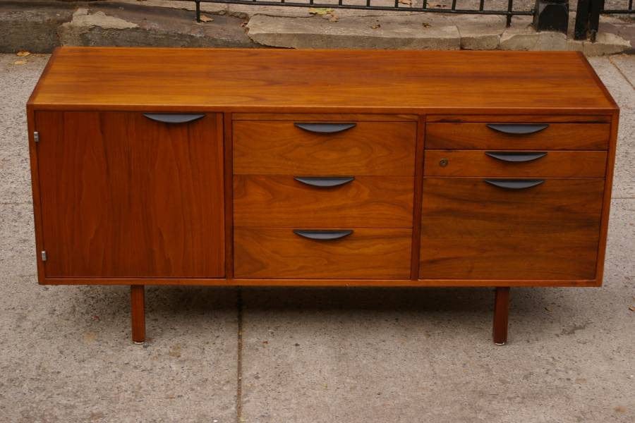 I Like Mike's Mid-Century Modern Furniture SOLD -- RESTORED COMPACT JENS RISOM WALNUT CREDENZA