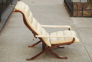 I Like Mike's Mid-Century Modern Furniture SOLD -- WESTNOFA RELLING CHAIR IN WHITE LEATHER