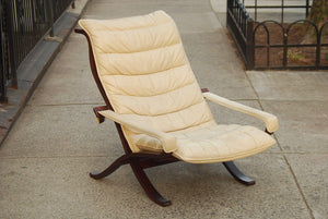 I Like Mike's Mid-Century Modern Furniture SOLD -- WESTNOFA RELLING CHAIR IN WHITE LEATHER