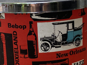 I Like Mike's Mid Century Modern Ice Bucket Jazz and Blues Ice Bucket in Red, Black and Chrome