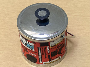 I Like Mike's Mid Century Modern Ice Bucket Jazz and Blues Ice Bucket in Red, Black and Chrome