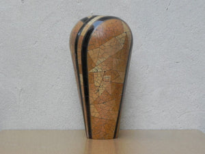 I Like Mike's Mid Century Modern Large Deco Crackle Wood Vase by Dara Interanational