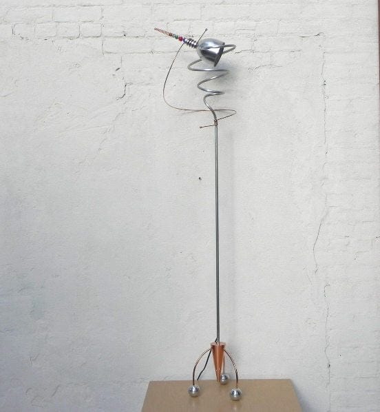 I Like Mike's Mid-Century Modern lighting Atomic Copper Aluminum Floor Lamp, Artisan Sculptural Lighting