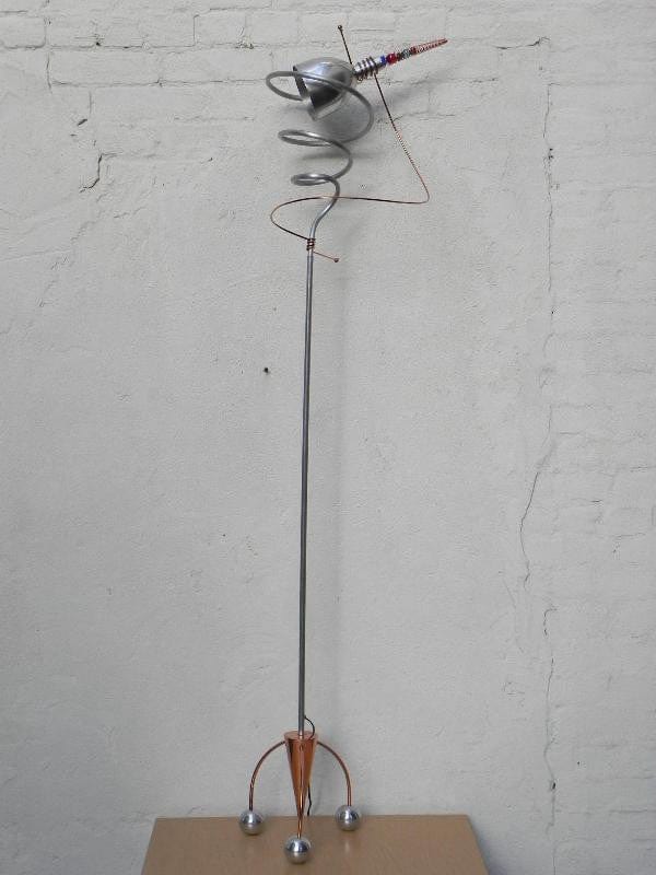 I Like Mike's Mid-Century Modern lighting Atomic Copper Aluminum Floor Lamp, Artisan Sculptural Lighting