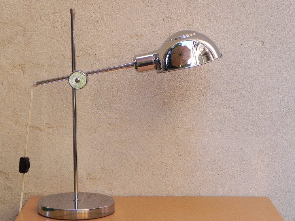 I Like Mike's Mid Century Modern lighting Chrome Adjustable Industrial Chic Desk Lamp with 2-way Dimmer