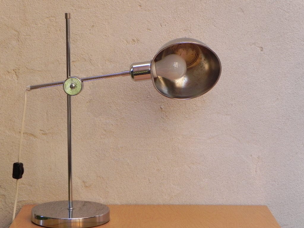 I Like Mike's Mid Century Modern lighting Chrome Adjustable Industrial Chic Desk Lamp with 2-way Dimmer