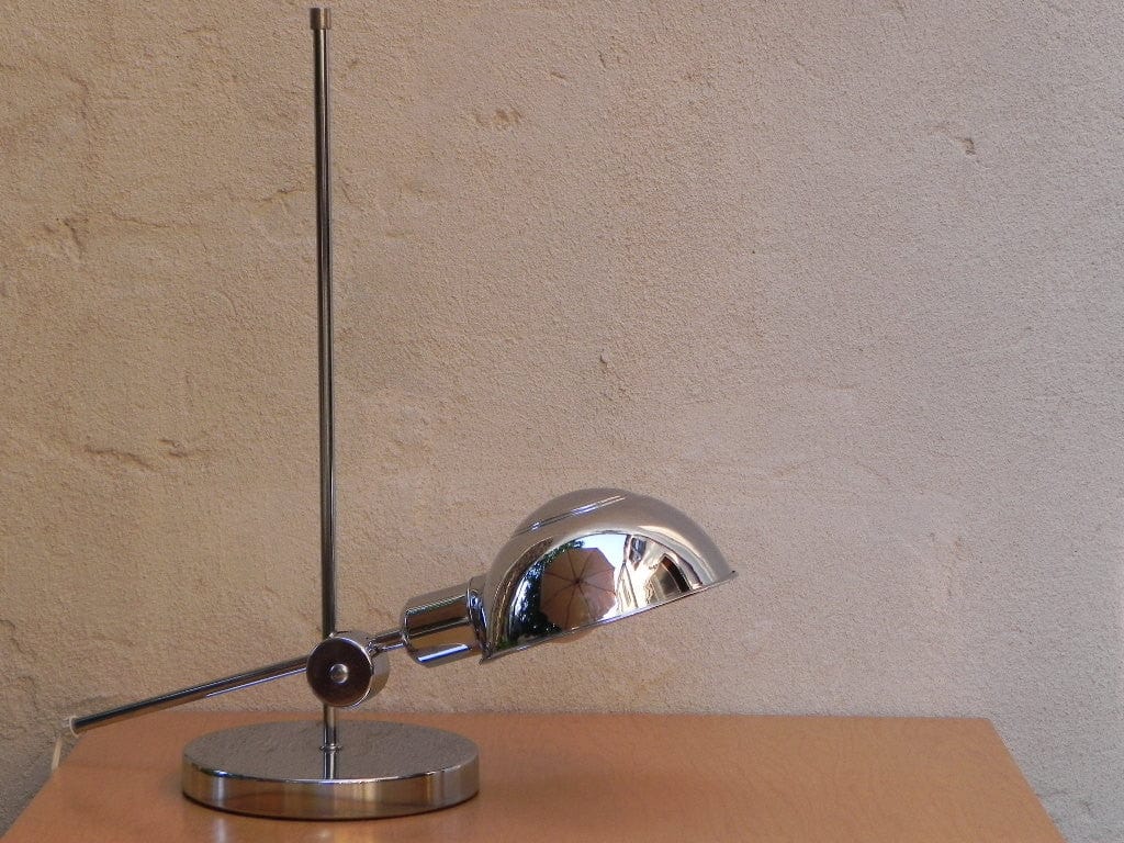 I Like Mike's Mid Century Modern lighting Chrome Adjustable Industrial Chic Desk Lamp with 2-way Dimmer