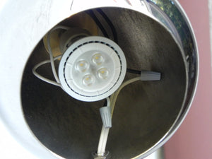 I Like Mike's Mid Century Modern lighting Chrome Ball & Brass Desk Lamp, Re-Crafted