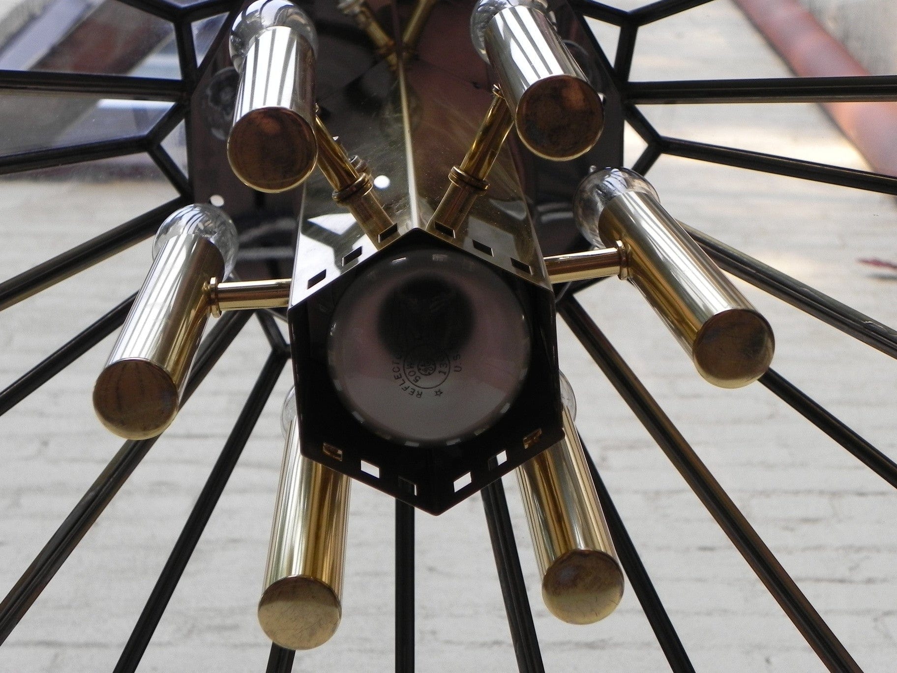 I Like Mike's Mid-Century Modern lighting Frederick Ramond Modern Angled Hanging Chandelier with 7 Bulbs