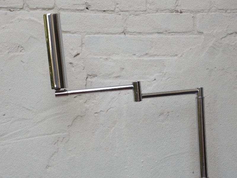 I Like Mike's Mid-Century Modern lighting Koch + Lowy OMI Adjustable Arm Chrome Cylinder Shroud Floor Lamp