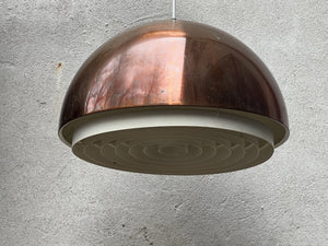 I Like Mike's Mid Century Modern lighting Large Vintage Copper Dome Hanging Pendant Lamp with Original Metal Diffuser