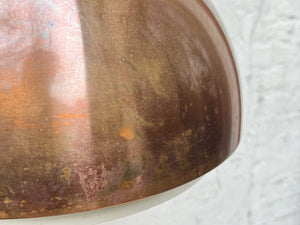 I Like Mike's Mid Century Modern lighting Large Vintage Copper Dome Hanging Pendant Lamp with Original Metal Diffuser