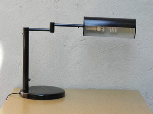 I Like Mike's Mid Century Modern lighting Nessen Modern Swing Arm Desk Lamp in Black, with Cylinder Shroud