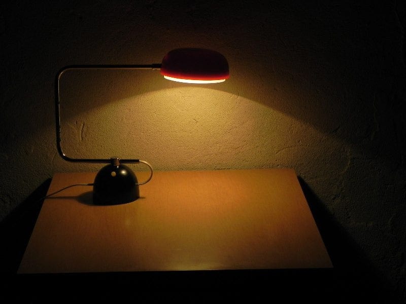 I Like Mike's Mid-Century Modern lighting Orange & Black Sonneman TAK Desk Lamp (Two Available)