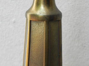 I Like Mike's Mid Century Modern lighting Pair Cast Brass Elegant Modern Obelisk Table Lamps, Late 1970s