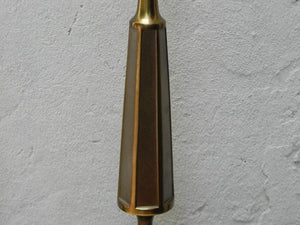 I Like Mike's Mid Century Modern lighting Pair Cast Brass Elegant Modern Obelisk Table Lamps, Late 1970s