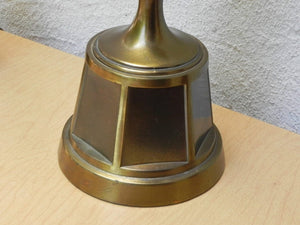 I Like Mike's Mid Century Modern lighting Pair Cast Brass Elegant Modern Obelisk Table Lamps, Late 1970s
