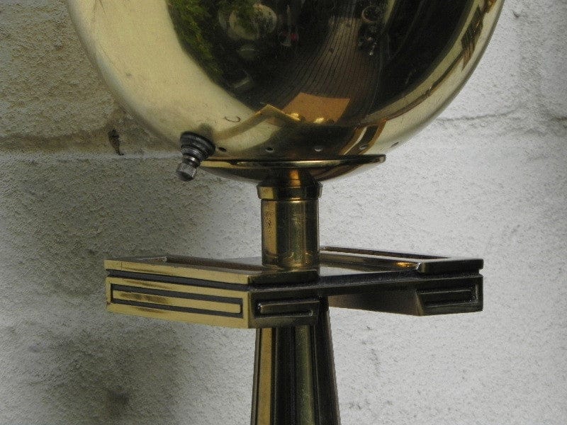I Like Mike's Mid-Century Modern lighting Pair Deco Regency Solid Brass Torchiere Floor Lamps in the Style of Tommi Parzinger