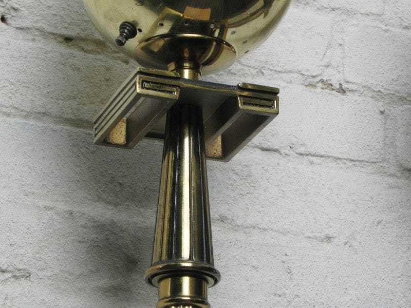 I Like Mike's Mid-Century Modern lighting Pair Deco Regency Solid Brass Torchiere Floor Lamps in the Style of Tommi Parzinger
