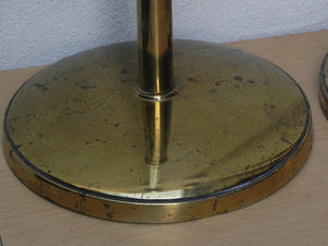 I Like Mike's Mid-Century Modern lighting Pair Deco Regency Solid Brass Torchiere Floor Lamps in the Style of Tommi Parzinger