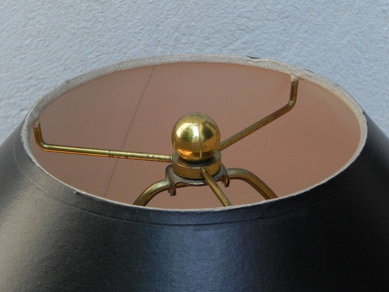 I Like Mike's Mid Century Modern lighting Pair Large Deco Black Ceramic Panther Table Lamps with Black Shades