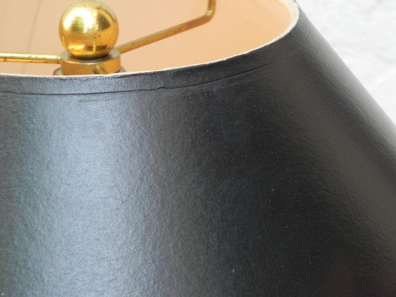 I Like Mike's Mid Century Modern lighting Pair Large Deco Black Ceramic Panther Table Lamps with Black Shades