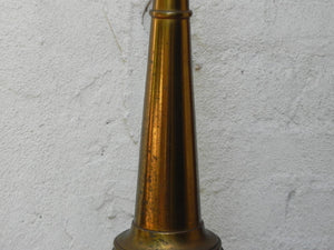 I Like Mike's Mid Century Modern lighting Pair Stiffel Cast Brass Neo Classical Obelisk Table Lamps