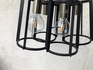 I Like Mike's Mid Century Modern lighting Quoizel Modern Industrial Black Iron 5-Light Chandelier-Contemporary Hanging Fixture Light