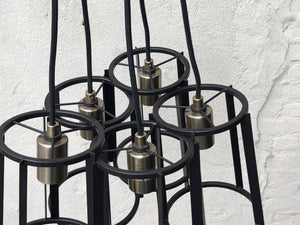 I Like Mike's Mid Century Modern lighting Quoizel Modern Industrial Black Iron 5-Light Chandelier-Contemporary Hanging Fixture Light