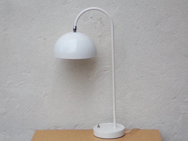 I Like Mike's Mid-Century Modern lighting Rare White Flowerpot Desk Lamp, Mid-Century Panton Inspired